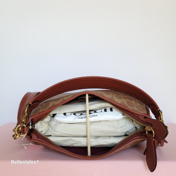 COACH Cary Signature Canvas & Calf Leather w Convertible Straps Crossbody 🎈$238 - Picture 11 of 16